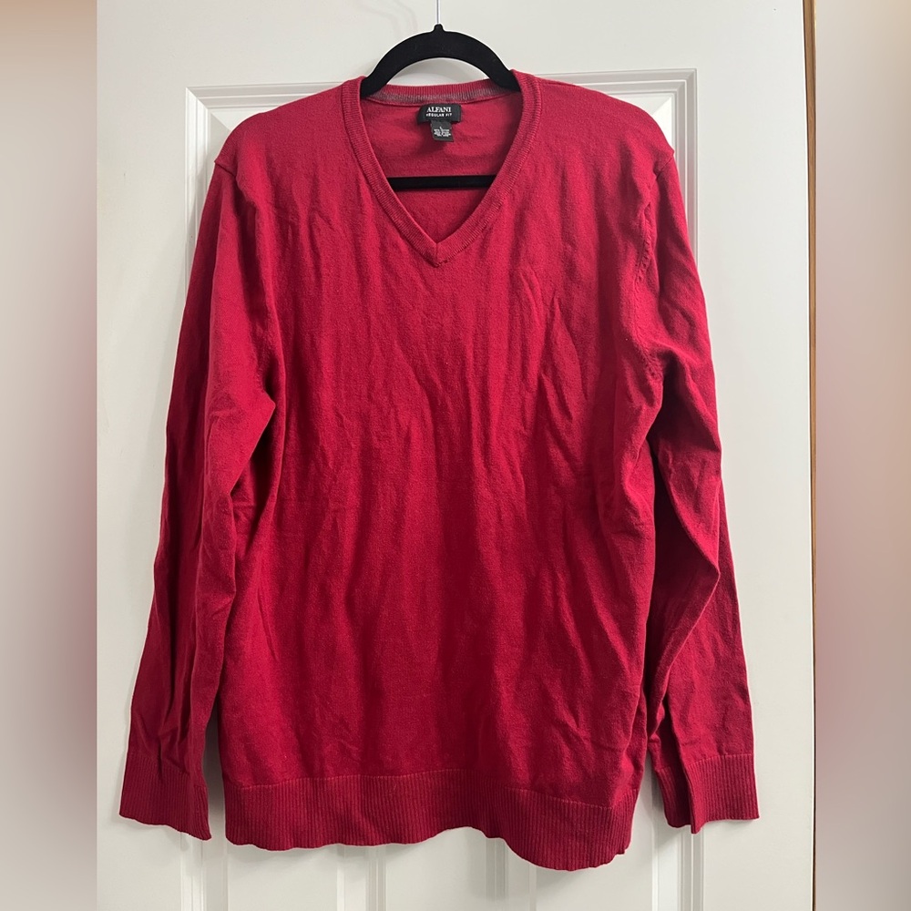 Alfani Men's Bold Red V-Neck Sweater